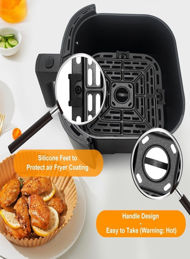 GWY قطع غيار مقلاة هوائية من GWY لفرن مقلاة هوائية Instant Pot Vortex Plus 6 في 1 سعة 4 كوارت، صينية شواء مربعة 7.5 بوصة × 7.5 بوصة مصنوعة من مواد آمنة غذائيًا، صينية تحمير، ملحقات رف صينية - Image 5
